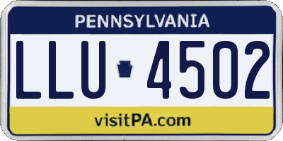 PA license plate LLU4502