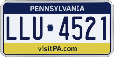 PA license plate LLU4521