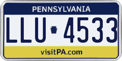 PA license plate LLU4533