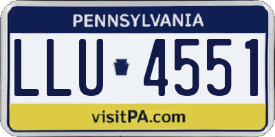 PA license plate LLU4551