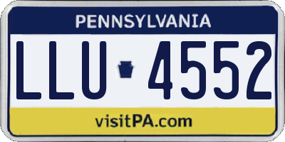 PA license plate LLU4552