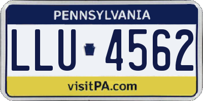 PA license plate LLU4562