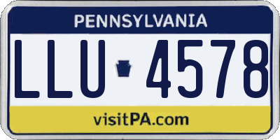 PA license plate LLU4578