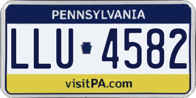 PA license plate LLU4582