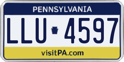 PA license plate LLU4597