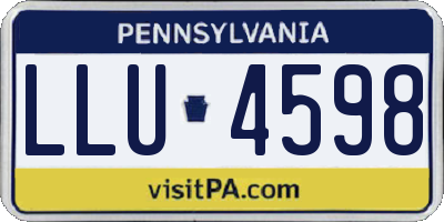 PA license plate LLU4598
