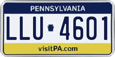 PA license plate LLU4601