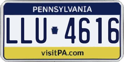 PA license plate LLU4616