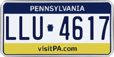 PA license plate LLU4617