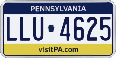 PA license plate LLU4625
