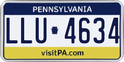 PA license plate LLU4634
