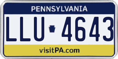PA license plate LLU4643