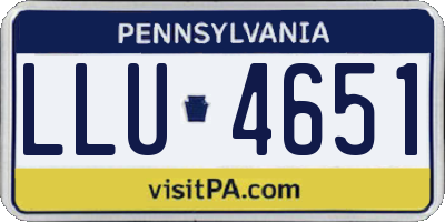 PA license plate LLU4651