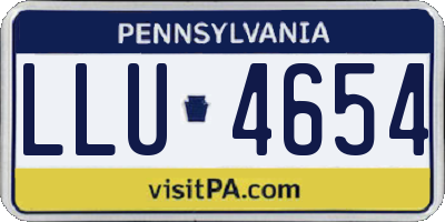 PA license plate LLU4654