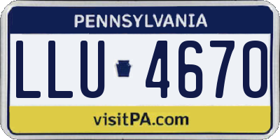 PA license plate LLU4670