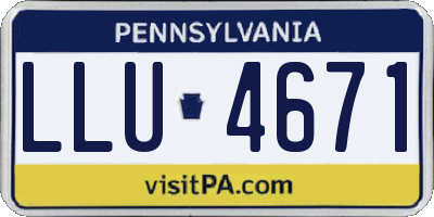 PA license plate LLU4671