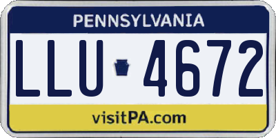 PA license plate LLU4672