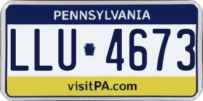 PA license plate LLU4673