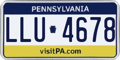 PA license plate LLU4678