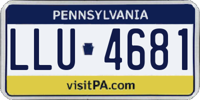 PA license plate LLU4681