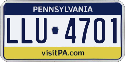 PA license plate LLU4701