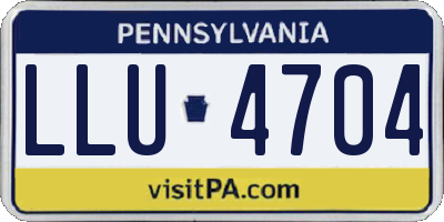 PA license plate LLU4704