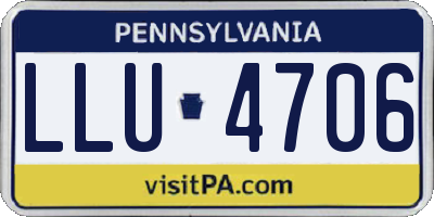 PA license plate LLU4706