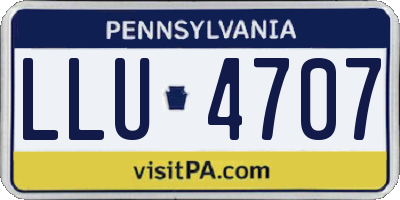 PA license plate LLU4707