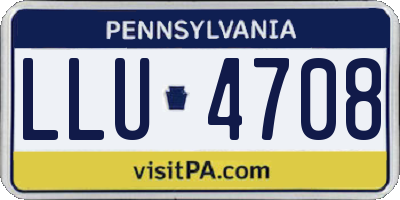 PA license plate LLU4708