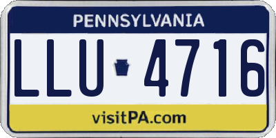 PA license plate LLU4716