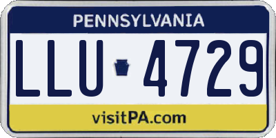 PA license plate LLU4729