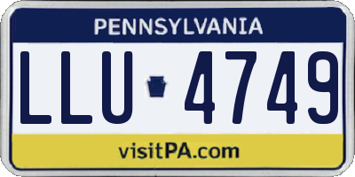 PA license plate LLU4749