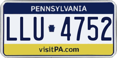 PA license plate LLU4752
