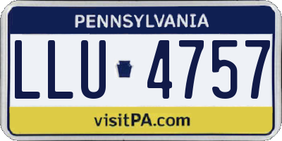 PA license plate LLU4757