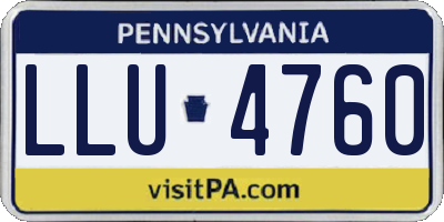 PA license plate LLU4760