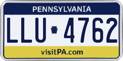 PA license plate LLU4762