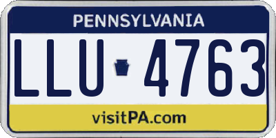 PA license plate LLU4763