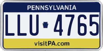 PA license plate LLU4765