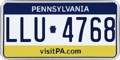 PA license plate LLU4768