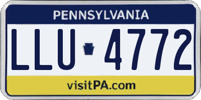 PA license plate LLU4772
