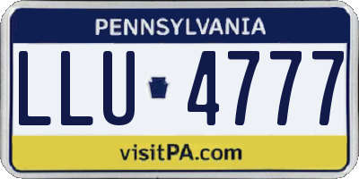 PA license plate LLU4777