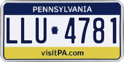 PA license plate LLU4781