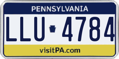 PA license plate LLU4784