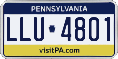 PA license plate LLU4801