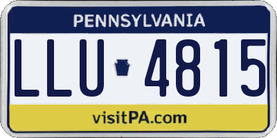 PA license plate LLU4815