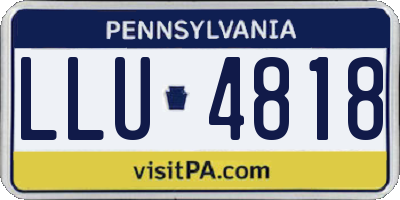 PA license plate LLU4818