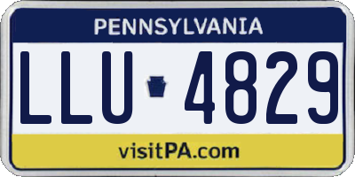 PA license plate LLU4829