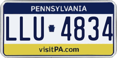 PA license plate LLU4834