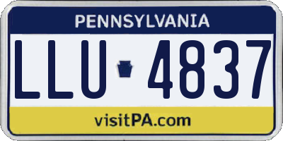 PA license plate LLU4837