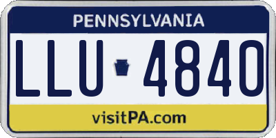 PA license plate LLU4840